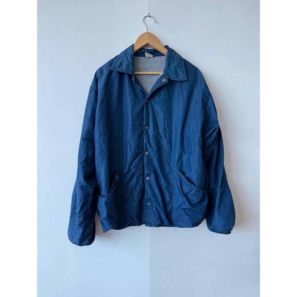 Vintage Russell Athletic Jacket Mens Large Coaches‎ Windbreaker Snap Front 70s